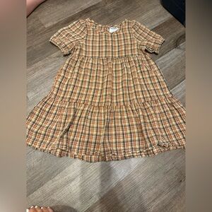 Old Navy Checkered Orange and Brown Dress